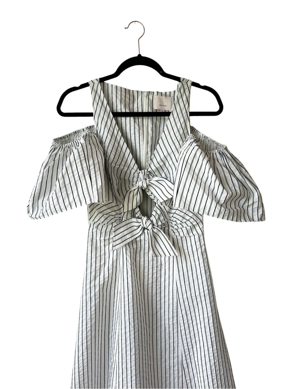 CINQ A SEPT Laurel Cold-Shoulder Knotted Cutout Midi Dress - Picture 5 of 14